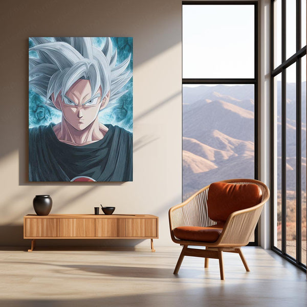 Ultra Instinct Goku – Dragon Ball Super Metal Frame | Epic Anime Poster Art | Power Surge Wall Decor for DBZ Fans