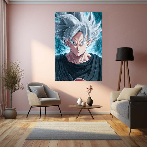 Ultra Instinct Goku – Dragon Ball Super Metal Frame | Epic Anime Poster Art | Power Surge Wall Decor for DBZ Fans