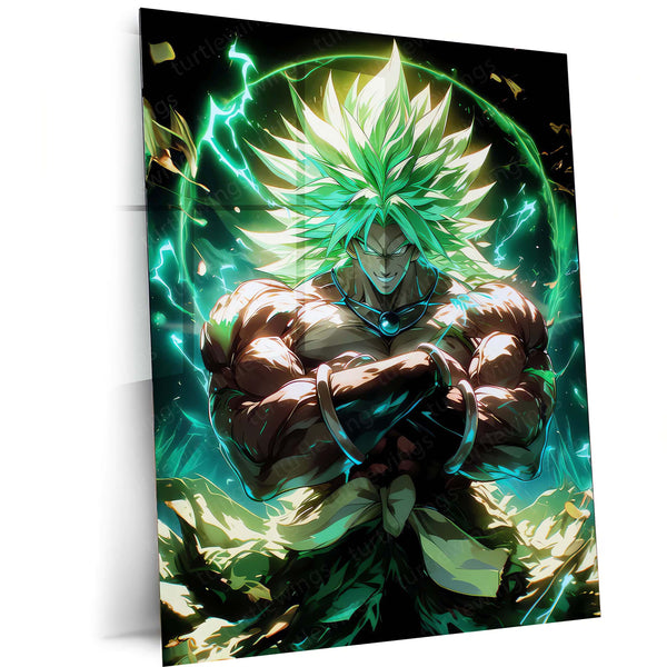 Anime Metal Poster | Unleashed Fury – Broly Legendary Super Saiyan Metal Poster | Dragon Ball Wall Frame
