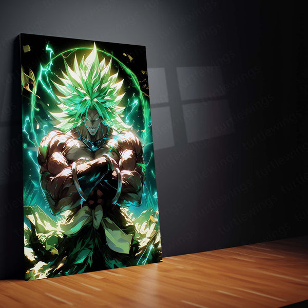 Anime Metal Poster | Unleashed Fury – Broly Legendary Super Saiyan Metal Poster | Dragon Ball Wall Frame