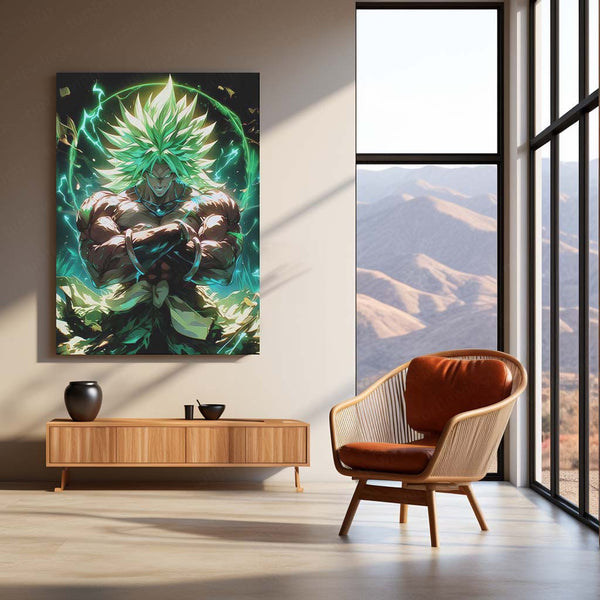 Anime Metal Poster | Unleashed Fury – Broly Legendary Super Saiyan Metal Poster | Dragon Ball Wall Frame