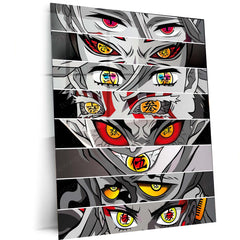 Anime Metal Poster | Upper Moon Demon Eyes – Demon Slayer Villains Collection Metal Poster | Kimetsu no Yaiba Wall Frame