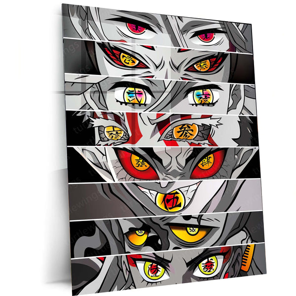 Anime Metal Poster | Upper Moon Demon Eyes – Demon Slayer Villains Collection Metal Poster | Kimetsu no Yaiba Wall Frame