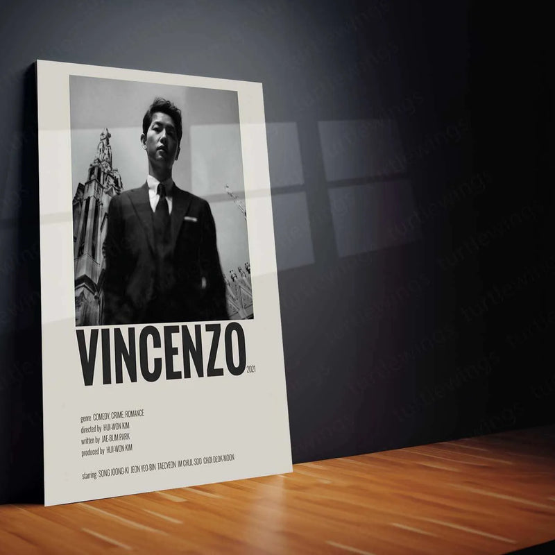 Vincenzo Metal Poster – A Tribute to Justice, Power & Mafia Prestige - TURTLEWINGS 