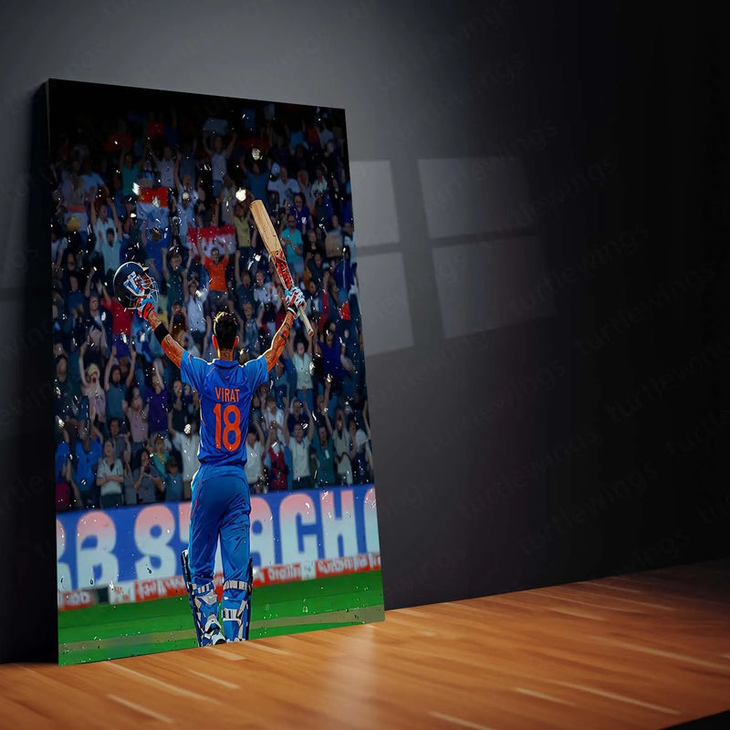 Cricket Metal Poster | Virat Kohli Metal Poster | Cricket Legend Wall Art - TURTLEWINGS 