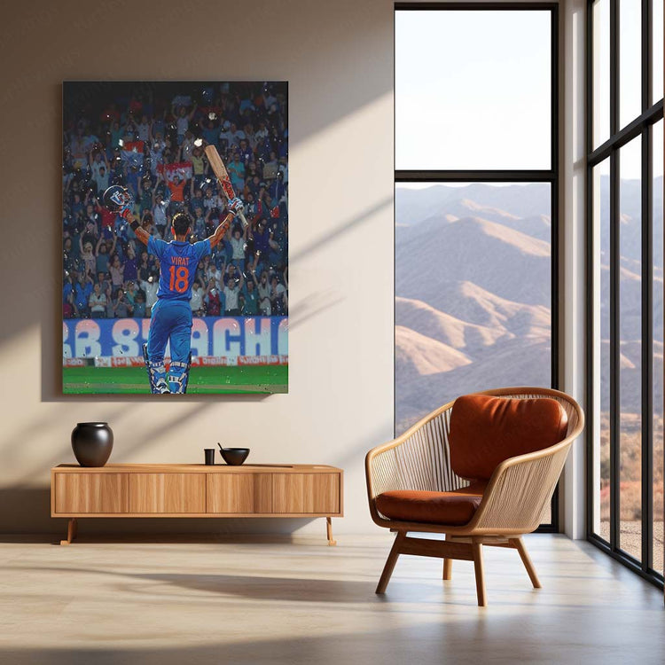 Cricket Metal Poster | Virat Kohli Metal Poster | Cricket Legend Wall Art