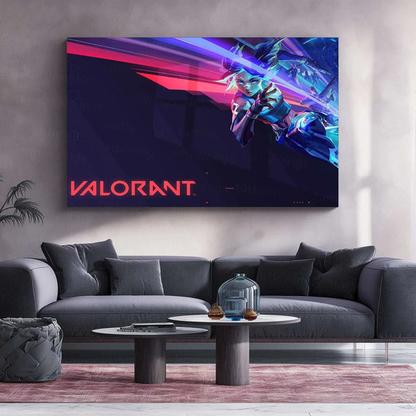Valorant Neon LED Metal Poster 02 - TURTLEWINGS 