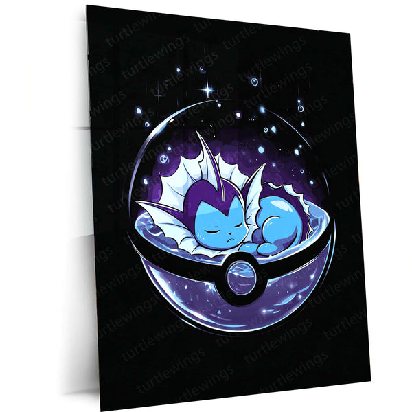 Vaporeon – Water-Type Pokémon Metal Frame Poster - TURTLEWINGS 
