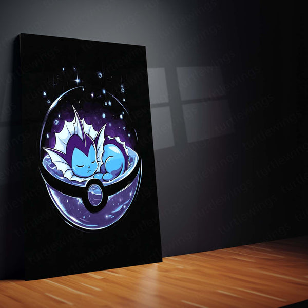 Vaporeon – Water-Type Pokémon Metal Frame Poster - TURTLEWINGS 