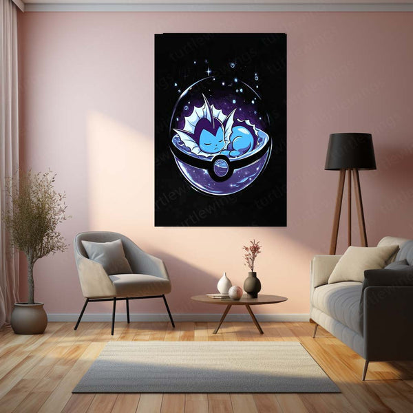 Vaporeon – Water-Type Pokémon Metal Frame Poster - TURTLEWINGS 