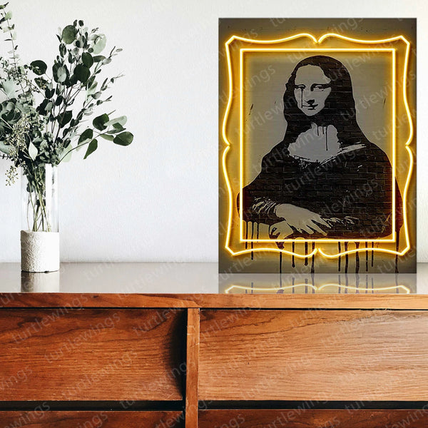 Various Takes on Mona Lisa Neon LED Metal Frame â Iconic Art with a Modern Twist - TURTLEWINGS 