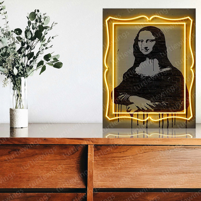 Various Takes on Mona Lisa Neon LED Metal Frame â Iconic Art with a Modern Twist - TURTLEWINGS 