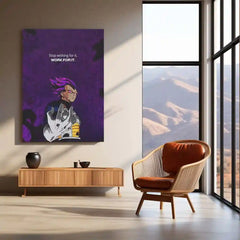 Quote Metal Poster | Vegeta - “Stop wishing for it, WORK FOR IT.” Quote Metal Frame Wall Art - TURTLEWINGS 