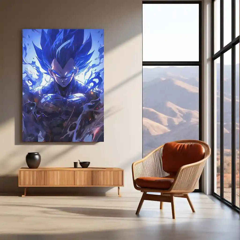 Vegeta – Dragon Ball Metal Poster | Saiyan Prince Wall Frame for
