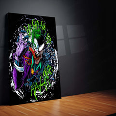 Venom x Joker – Symbiotic Chaos Metal Poster | Marvel x DC Crossover Wall Frame