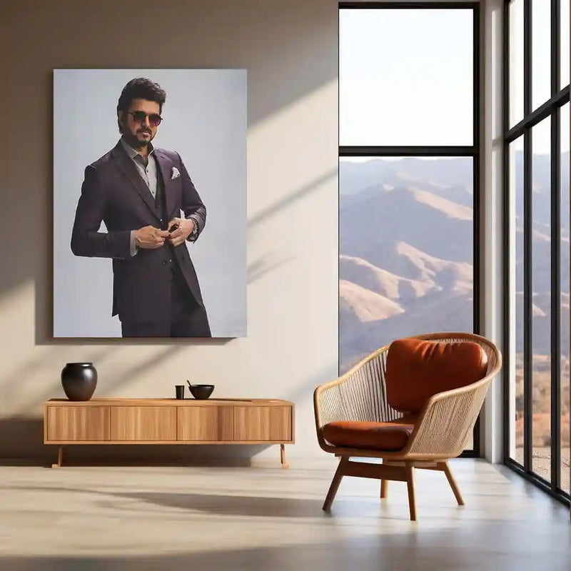 Vijay Thalapathy – Tamil Cinema Superstar Metal Poster | Tollywood Wall Frame 01