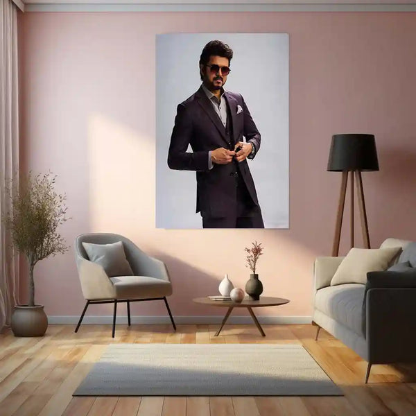 Vijay Thalapathy – Tamil Cinema Superstar Metal Poster | Tollywood Wall Frame 01