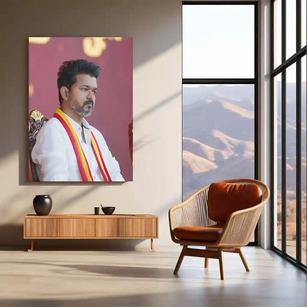 Vijay Thalapathy – Tamil Cinema Superstar Metal Poster | Tollywood Wall Frame 02