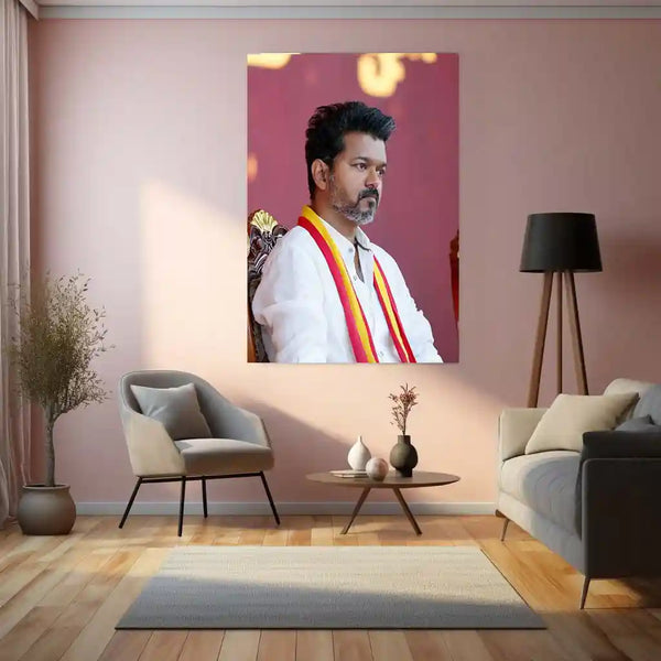 Vijay Thalapathy – Tamil Cinema Superstar Metal Poster | Tollywood Wall Frame 02