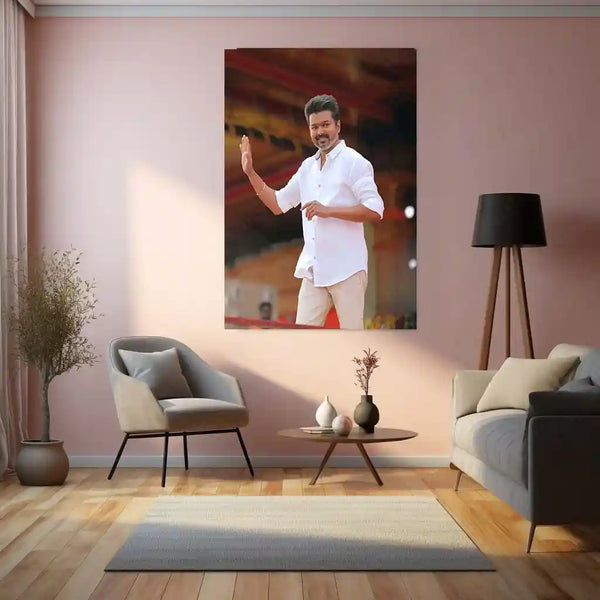 Vijay Thalapathy – Tamil Cinema Superstar Metal Poster | Tollywood Wall Frame 03