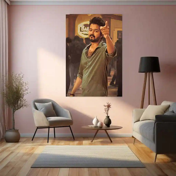 Vijay Thalapathy – Tamil Cinema Superstar Metal Poster | Tollywood Wall Frame 07