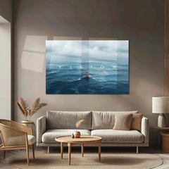 Vision Ocean Boat Art Metal Poster | Minimalist Motivation Wall Art | Inspirational Metal Poster