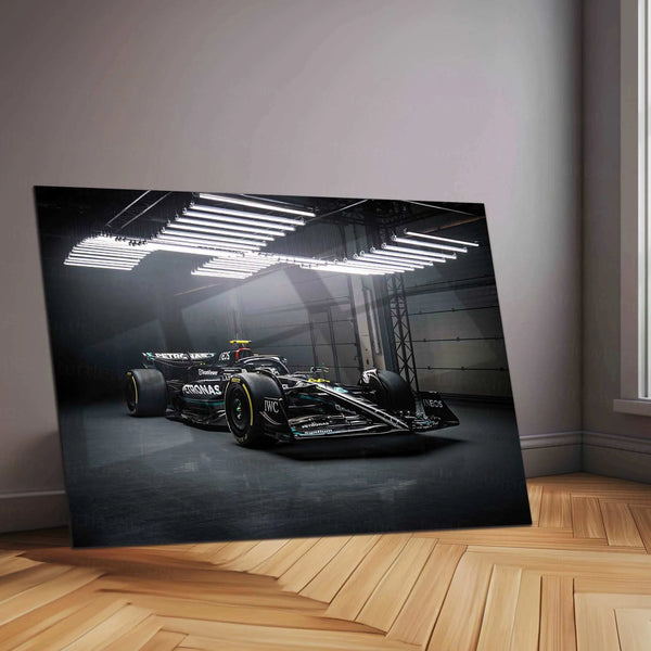 Mercedes-AMG F1 W14 Metal Poster | 2023 Formula 1 Racing Artwork | Silver Arrows Wall Decor - TURTLEWINGS 