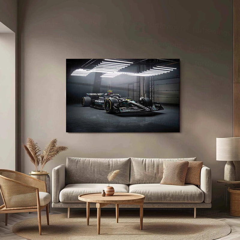 Mercedes-AMG F1 W14 Metal Poster | 2023 Formula 1 Racing Artwork | Silver Arrows Wall Decor - TURTLEWINGS 