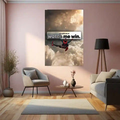 Quote Metal Poster | Watch Me Win | Fearless Confidence & Rising Champion Metal Frame - TURTLEWINGS 
