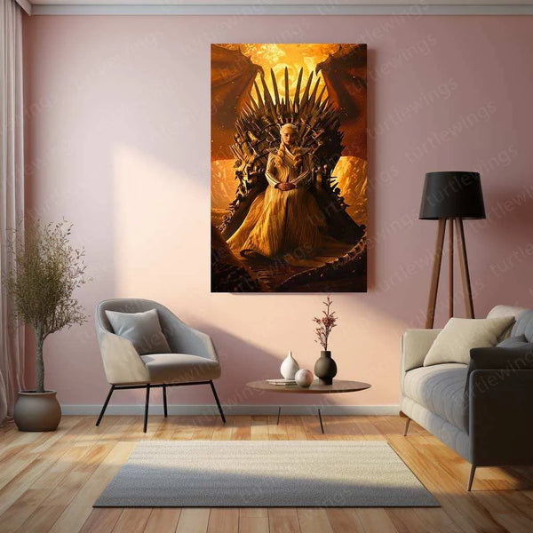 Daenerys Targaryen Poster – Game of Thrones Dragon Queen Art - TURTLEWINGS 