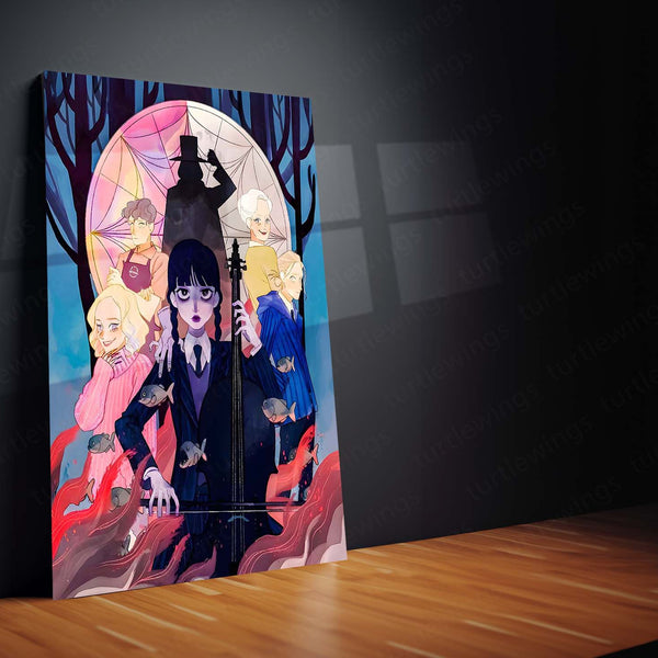 Wednesday Addams – Nevermore Shadows Metal Frame