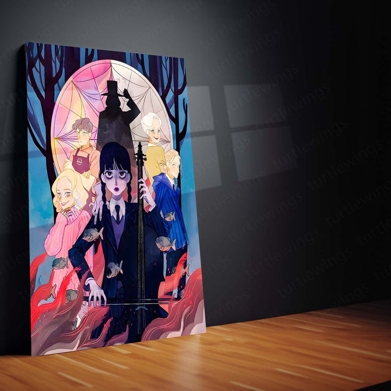 Wednesday Addams – Nevermore Shadows Metal Frame