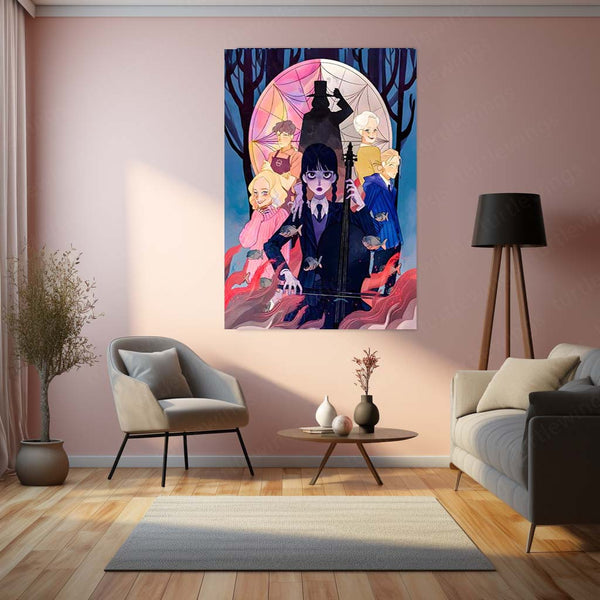 Wednesday Addams – Nevermore Shadows Metal Frame