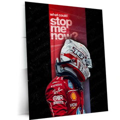 Quote Metal Poster | Charles Leclerc – What Could Stop Me Now? Metal Frame Relentless Momentum & Redemption Energy Wall Art | Fearless Drive Quote Metal Poster - TURTLEWINGS 