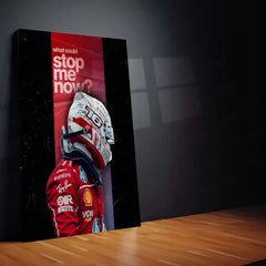 Quote Metal Poster | Charles Leclerc – What Could Stop Me Now? Metal Frame Relentless Momentum & Redemption Energy Wall Art | Fearless Drive Quote Metal Poster - TURTLEWINGS 
