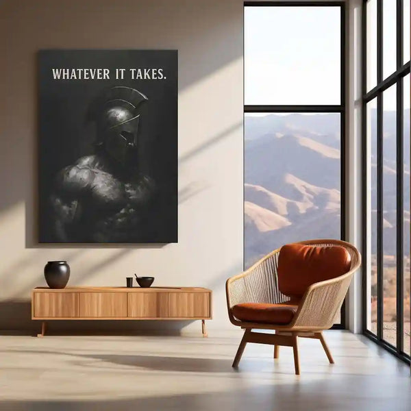 Quote Metal Poster | Whatever It Takes | Warrior Mindset Motivation Wall Art | Strength & Discipline Metal Poster - TURTLEWINGS 