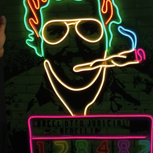 LED | Pablo Neon LED Metal Frame | Urban Pop Art Wall Poster with LED Glow - TURTLEWINGS 