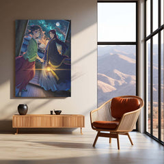 Whispers Under the Starlit Sky – Fantasy Metal Poster | Night Sky Wall Frame