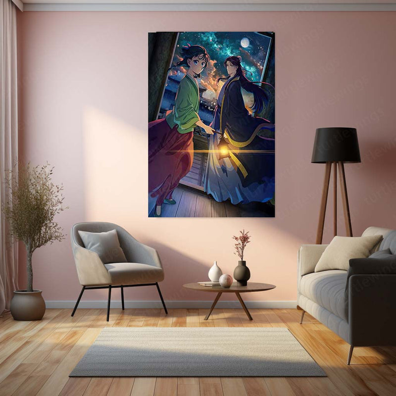 Whispers Under the Starlit Sky – Fantasy Metal Poster | Night Sky Wall Frame