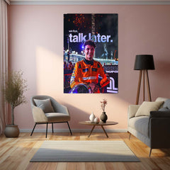 Quote Metal Poster | Lando Norris – Win First, Talk Later Metal Frame Results-Over-Noise Mindset Wall Art | Quiet Confidence & Champion Energy Metal Poster