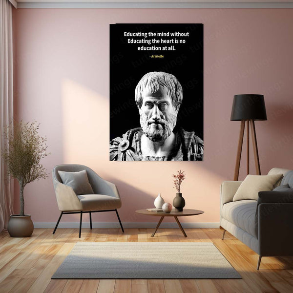 Quote Metal Poster | Wisdom of Aristotle Metal Poster | Ancient Philosophy Quote Wall Frame