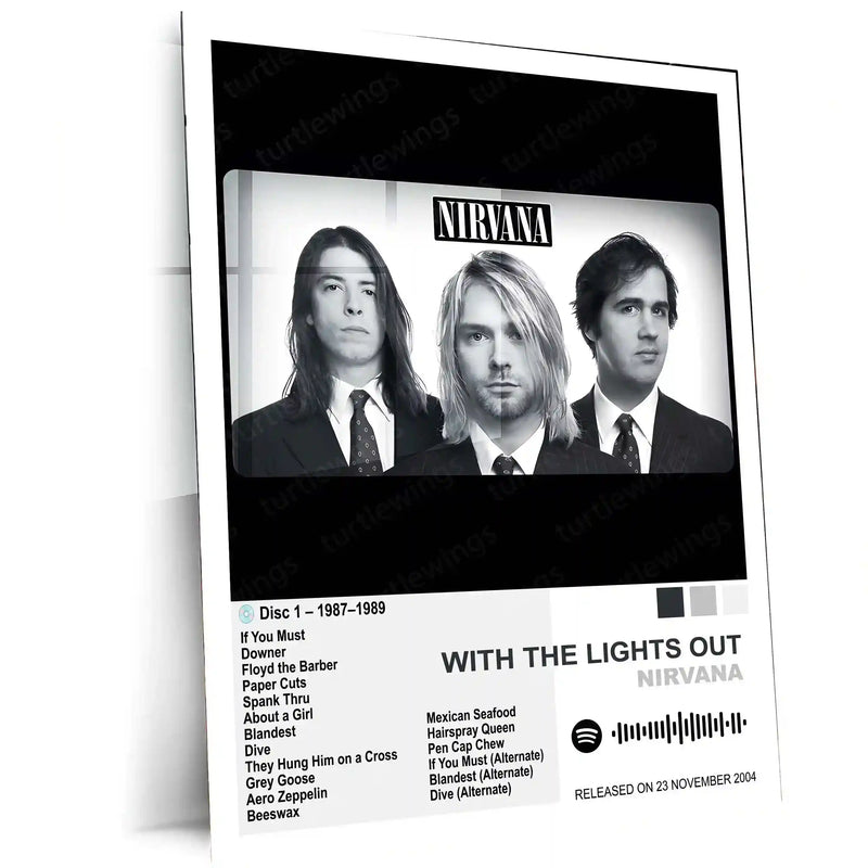 Nirvana Complete Collection | Set of 11 | Set of 4 | Set of 8| Album Posters Metal Frames Grunge Legacy. Iconic Albums. Timeless Wall Statement. - TURTLEWINGS 