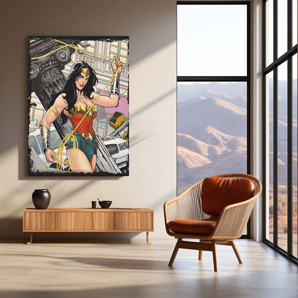 Wonder Woman – Amazon Warrior Metal Poster | DC Comics Superhero Wall Frame