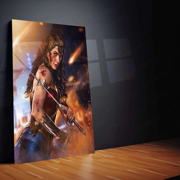 Wonder Woman Metal Poster – The Amazonian Warrior - TURTLEWINGS 
