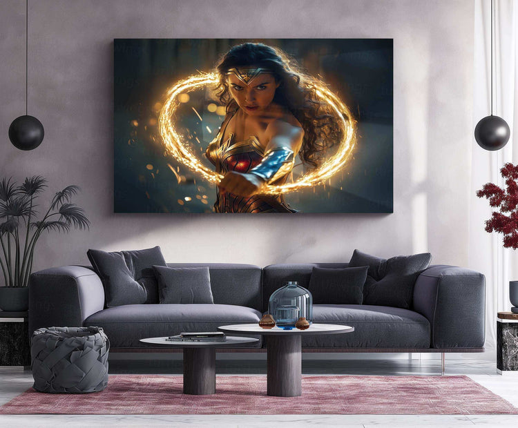 Wonder Woman Neon LED Metal Poster - TURTLEWINGS 