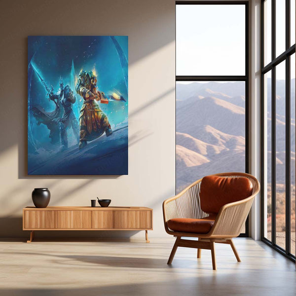 Game Metal Poster | World of Warcraft – Lich King Metal Poster | Fantasy Battle Art Wall Frame