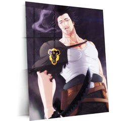 Anime Metal Poster | Yami Sukehiro | Dark Magic Captain Anime Metal Frame Fearless Leadership, Dark Power & Unbreakable Will Wall Art - TURTLEWINGS 