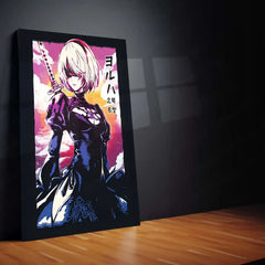 Anime Metal Poster | YoRHa No.2 Type B (2B) – NieR: Automata Metal Poster | Android Warrior Wall Frame - TURTLEWINGS 