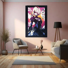 Anime Metal Poster | YoRHa No.2 Type B (2B) – NieR: Automata Metal Poster | Android Warrior Wall Frame - TURTLEWINGS 