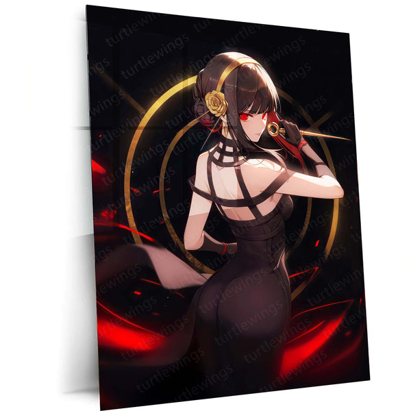 Anime metal Poster | Yor Forger – Spy x Family Assassin Elegance Metal Poster | Anime Wall Frame